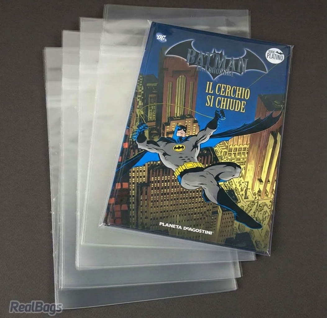 100 Buste per fumetti COMICS TP8 in PPL My 60 cm 19,5x28,3+4,5 con adesivo